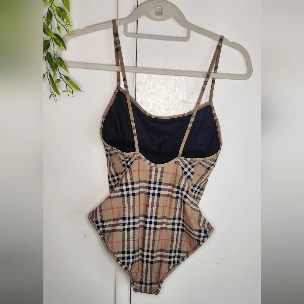 🔥 BURBERRY Check One-Piece Swimsuit | Size S | Designer Swim Bodysuit 🔥 - Picture 2 of 8